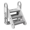 Takywep Foldable Toddler 3 Step Stool - Plastic Learning Helper,