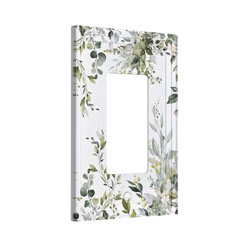 Sage Green Eucalyptus Leaves 1 Gang Single Rocker Decorative Light