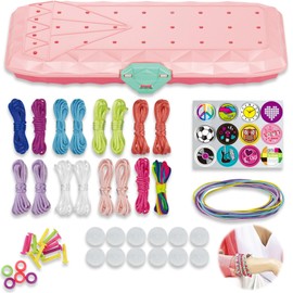 Friendship Bracelet Making kit, Arts and Crafts for Kids Ages 7-14, DIY Bracelet Making Kit, Birthday Gifts, with 16 Pre-Cut Threads, Gifts for Girl Ages 7 8 9 10 11 12 13 14 Year Old Kids Travel Act