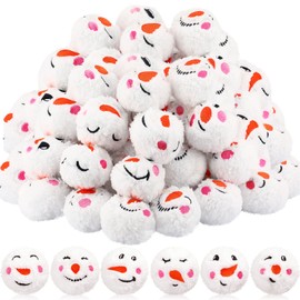 Civaner 120 Pcs Plush Fake Snowballs for Kids Snowball Fights Funny Indoor Christmas Snow Decorations Winter Family Games for Christmas Winter(Classic,2 Inch)