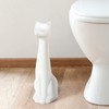 Allure Home Creation White Cat 2-Piece Toilet Brush Holder and