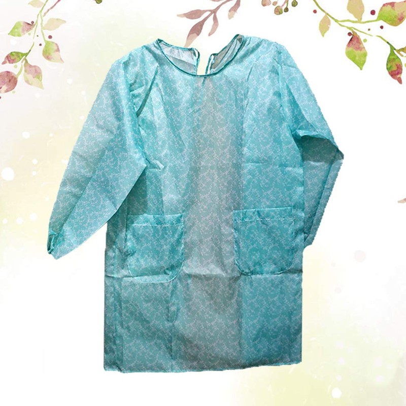 FOMIYES Long Sleeve Aprons: Polyester Apron with Pockets: Multifunctional Cooking