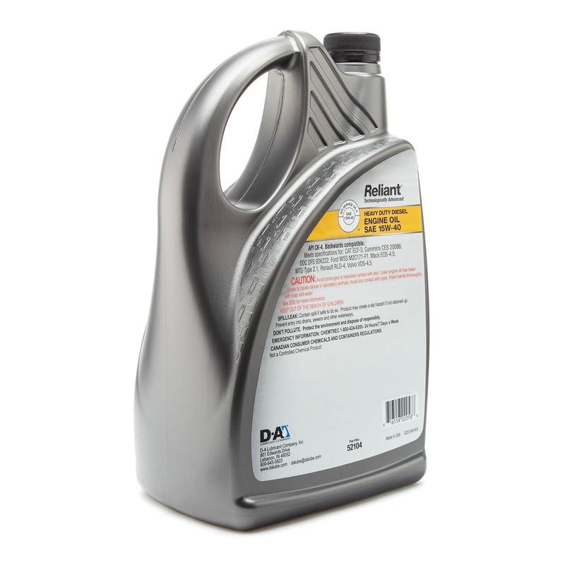 D-A LUBRICANT COMPANY 52104, Reliant Heavy Duty Engine Oil SAE