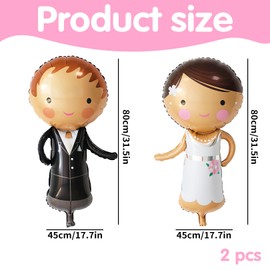 2 Stück Luftballons Hochzeit,Just Married Luftballon Brautpaar,Hochzeitsballons Braut und Bräutigam,Ballons Hochzeit,Mr and Mrs Folienballon Hochzeitsdeko für Standesamt,Valentinstag,Hochzeitstag