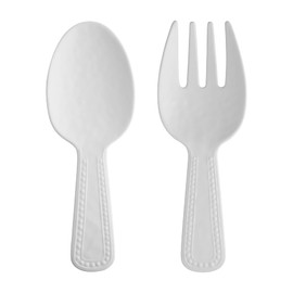 UPware - Juego de 2 utensilios para servir ensalada de melamina de 10.75 pulgadas, incluye cuchara para ensalada y tenedor de ensalada (guijarros)