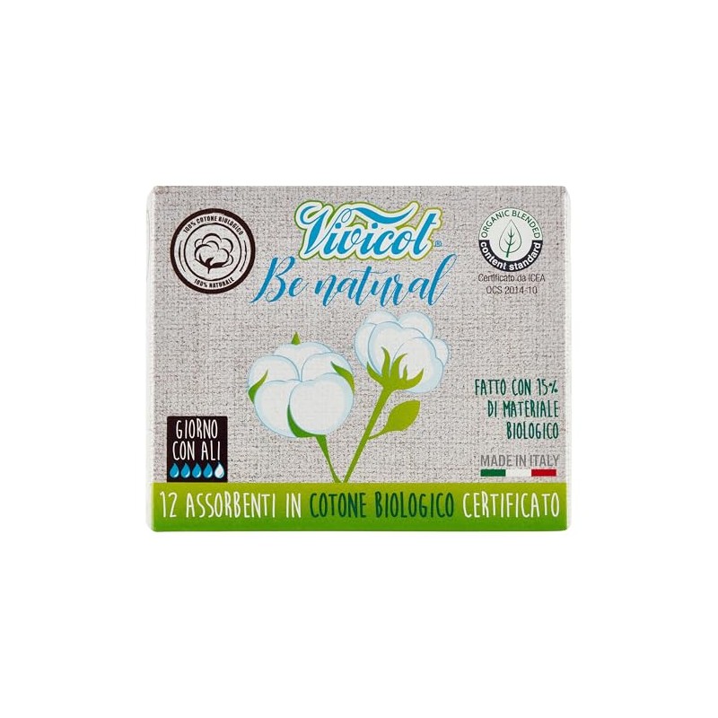 VIVICOT (BE NATURAL) Hygienic Sanitary Towels with Wings for Day