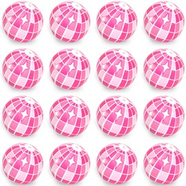 Whaline 16Pcs Disco Inflatable Beach Ball 16'' Pink Pool PVC Balls Cute Game Toys for Summer Beach Disco Party Decor