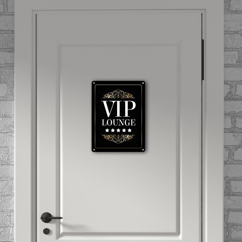 VIP Lounge Metal Sign with 5 Stars Motif Party Luxury