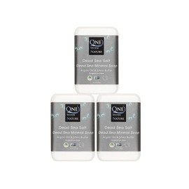 Dead SEA Salt SOAP 3 PK - Shea Butter, Argan Oil, Magnesium, Sulfur, Minerals. All Skin Types, Problem Skin. Therapeutic, Natural, Fragrance Free, 4 oz Bars