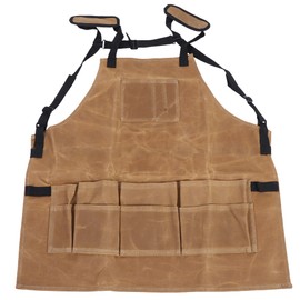 Multi Function Waterproof Waxed Canvas Apron Working Tool Aprons for Barbecue Cooking