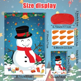 Lemicin Christmas Kids Party Games - Pin the Nose On The Snowman with 45pcs Carrot Nose Stickers for Christmas Eve Game Xmas Party Favor Supplies New Year Activities
