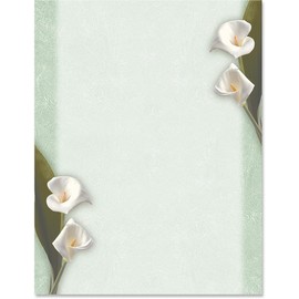 PaperDirect Calla Lilies Flower Spring Theme Paper Stationery, Border Paper, Letterhead 8.5 x 11, 25 sheets, Elegant Premium Writing Paper, Decorative Printer Paper