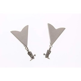 Western Charm Acrylic Collar Tips-Western Collar Tip-Dress Shirt Collar Stays-Silver Finish-Collar Stays for Men & Women