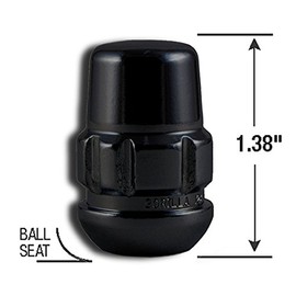 Gorilla Automotive Products Gorilla Automotive Products 38431XLBC Black Wheel Lock, Set of 4 (Chrome Ball Seat 12mm x 1.50 Thread Size)