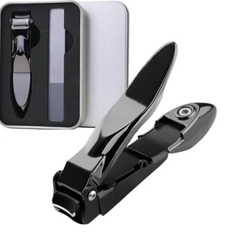 Nail Clipper, High Quality, 2025 Model Anti-Splash, Stainless Steel, High Quality, Curved Blade, Convenient for Personal Homes, Gunmeta, Premium Black, Popular for Everyday Use and Gift