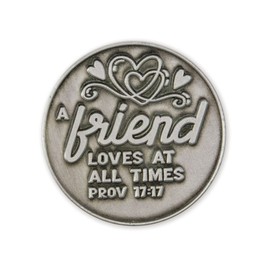 Friends Love Expression Coin, Bulk Pack of 10 Pocket Keepsake Gifts for BFF, Cute Missing You Distance Gift for Best Friend, Religious Friendship Gifts, Inspirational Bible Verse Greeting Coin