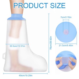 ANOMM Waterproof Calf Cast Cover for Shower, Reusable Adult Calf Cover, Soft & Comfortable Cast Protectors for Foot, Knee, Watertight Seal Cast Bag for Bandages, Dressings, Wound Care Supplies