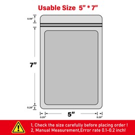 EONJOE 100-pack 5×7 inch mylar bags with clear window holographic resealable sealable packaging zip bag for small bussiness jewelry candy sample food packing supplies （Dark green）