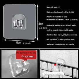 CARURLIFF Shower Caddy Adhesive Replacement Sticker,Self-Adhesive Pads for Metal Wire Basket, Holder, No Drilling Hook for Bathroom Kitchen Organizer, 3.1 in (8 cm)-Single- 7 PCS