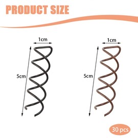 TRKETK 30 Pcs Spiral Hair Pins Twist Hair Pin Bun Pins Hair Grips Anti-Scratch Flat Tips Bobby Pins Twister Premium Hair Accessories for Girls Child Women DIY Bun Hair Maker(2 Colors)