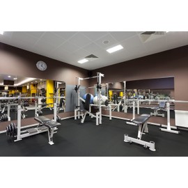 Genaflex Lock Heavy Duty Interlocking Rubber Gym Tiles 8mm Thick X 20" X 20" Super Durable Laminated Protective Exercise Home Gym Flooring Mats (4 - Corner Tiles, Black)