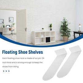 Hopbucan Floating Shoe Display Shelves for Wall Mount 8,Clear Acrylic Floating Shelves for Showcase Sneaker Collection