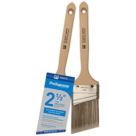 PPG Architectural Finishes ProSupreme Thin Angle Sash Paint Brush, 2 1/2", Nylon Polyester for Sharp Cut-in Ability and Long-Lasting Use
