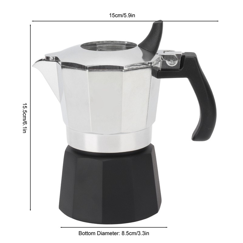100ml Moka Pot Double Valve High Pressure Black Lower Pot