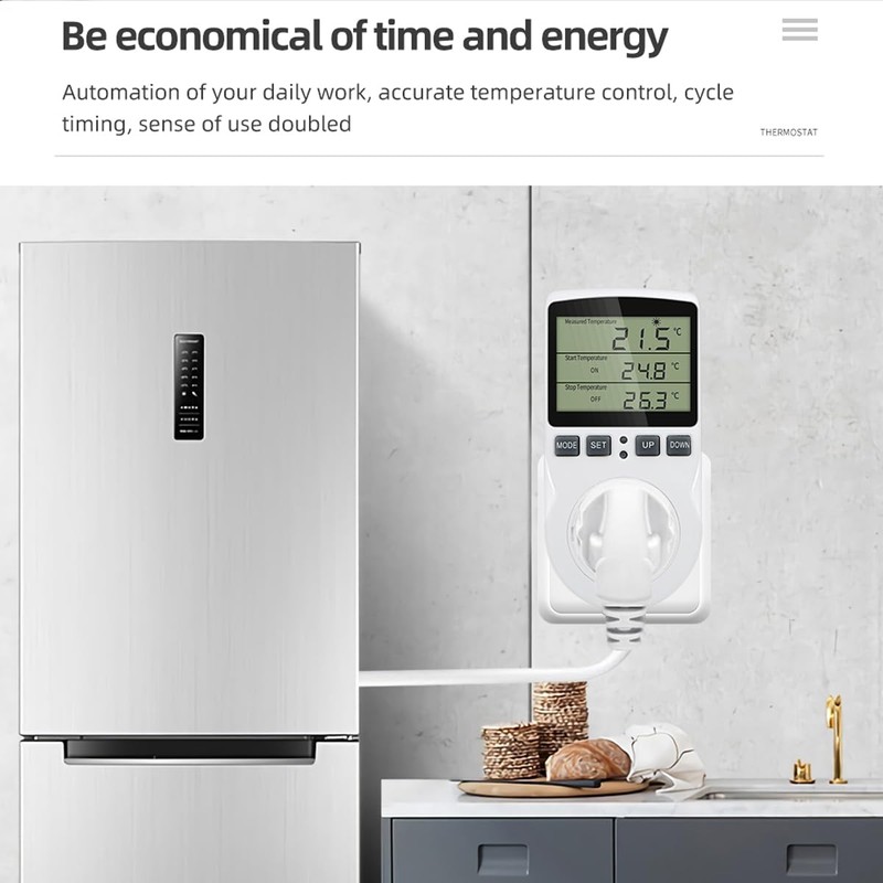 Greluma 1 Piece AC 230V Digital Temperature Controller Socket with