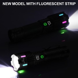 Esgreen Rechargeable Flashlights High Lumens 2000 Single 2 Modes, Super Bright LED Flashlight USB C Long Distance 3280ft, Powerful Long Lasting 10H Heavy Duty Strong Flash Light for Camping Hiking