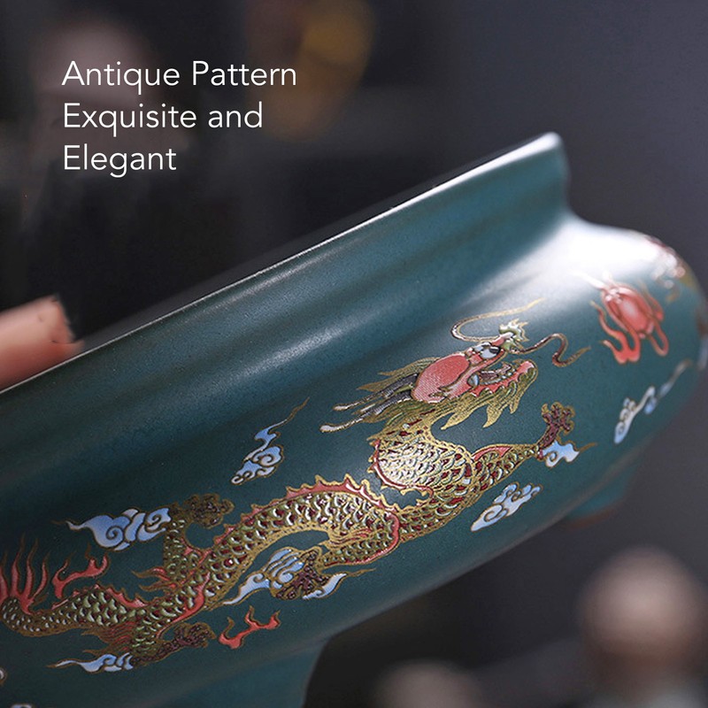 Incense Burner Ceramic Colour Enamel Exquisite Pattern Retro Incense Cone