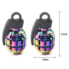 4 Pcs Cycling Valve Caps Tyre Caps Dust Covers Aluminum Alloy Tire French Style Valve Grenade Style Tire Valve Stem Caps for Road Bicycle