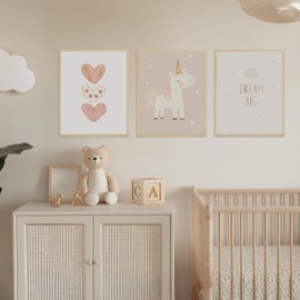 Kidsmood - Affirmation Poster for Children's Room - Encouraging Pictures for Children's Room Girls & Boys - Baby Room Decoration - Wall Pictures Animals for Children's Room Decoration [Deam Big | 21 x