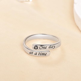 BEILIN Just Breathe Cross Ring, 925 Sterling Silver Inspirational Jewelry Rings Adjustable Faith Cross Ring Personality Encouragement Gift for Women, Metal, No Gemstone