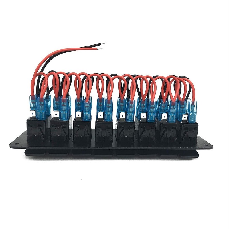 Waterproof 8 Gang 2LED Light Rocker Switch Panel Circuit Breaker