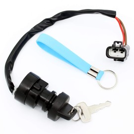 YOFMOO YFM400 YFZ450R YFM700 Ignition Key Switch Compatible with Yamaha Big Bear 400 Raptor 700 700R YFM400F YFM400FB YFM700R YFM700RSE YFZ450RSE YFZ450RW YFZ450X ATV 4SH-82510-00-00 01-00 ATV Bike