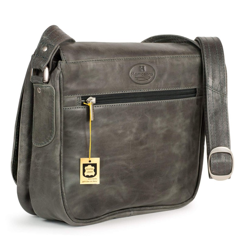 Hamosons 577 Ladies Retro Genuine Leather Handbag Medium Shoulder Bag