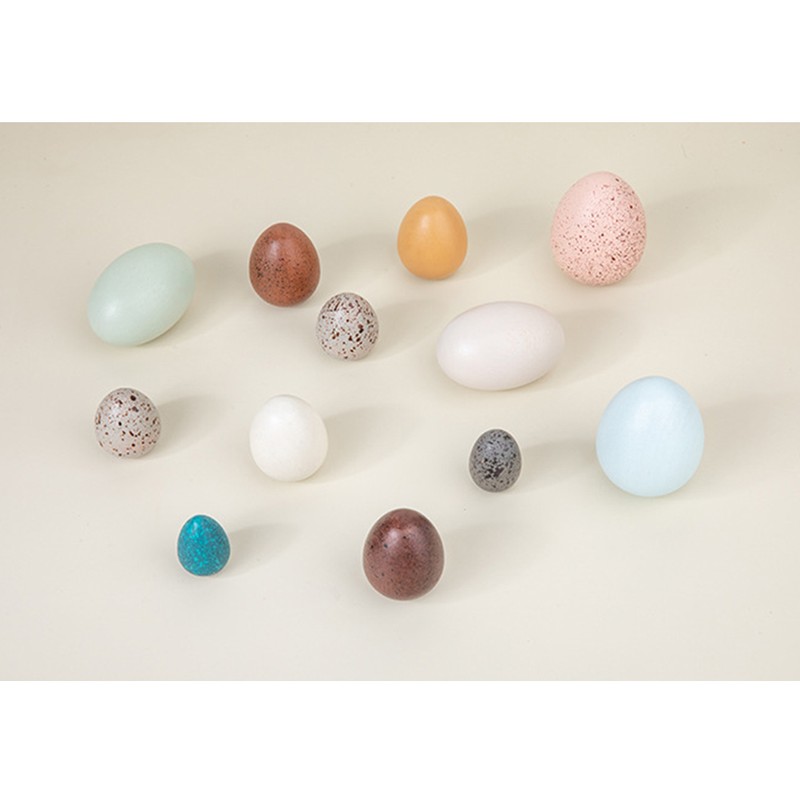 12PCS Portable Wood Simulation Eggs DIY Easter Egg for Home