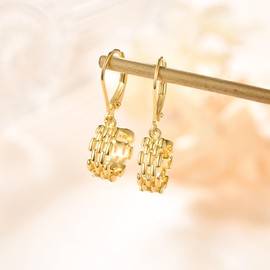 Gold Hoop Earring Sterling Silver Post Hoops 14K Gold Plated Small Hypoallergenic Earrings for Her