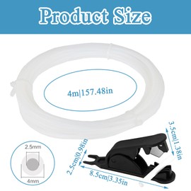 4M PTFE Schlauch(4mm OD, 2.5mm ID) für 1,75 mm 3D Drucker Filament Kompatibel mit Creality K1/K1 Max/Ender 3 V3 Kompatibel mit Bambu Lab A1 Mini/A1/P1p/P1s/X1c/Ams/P1/X1-Serie mit Rohrschneider