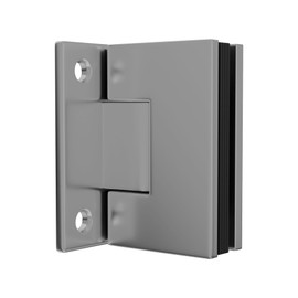 Brixwell Shower Door Wall Mount Hinge with Full Back Plate, Satin Finish, Solid Forged Brass Construction, 3-9/16" Height, 2-3/16" Width, Hole Spacing 2-3/4" (Vertical) and 1-3/8"(Horizontal)