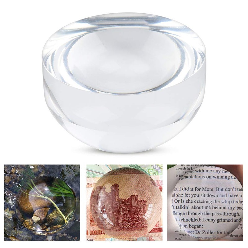 Dome Magnifier, 6X Magnifier Dome Optical Acrylic Magnifying Glass Paperweight