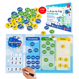 70 PCS Magnetic Regrouping Activities Kit, Place Value Manipulatives 1st 2nd 3rd 4th Grade, Place Value Chart Mat Magnets, Magnetic Place Value Discs, Base 10 Ten Math Manipulatives - Simply Magic