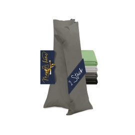 Marie´s Home Velvety Soft Cushion Covers for Side Sleeper Pillow 1615.2355 Approx. 40 x 145 cm Anthracite Pack of 2