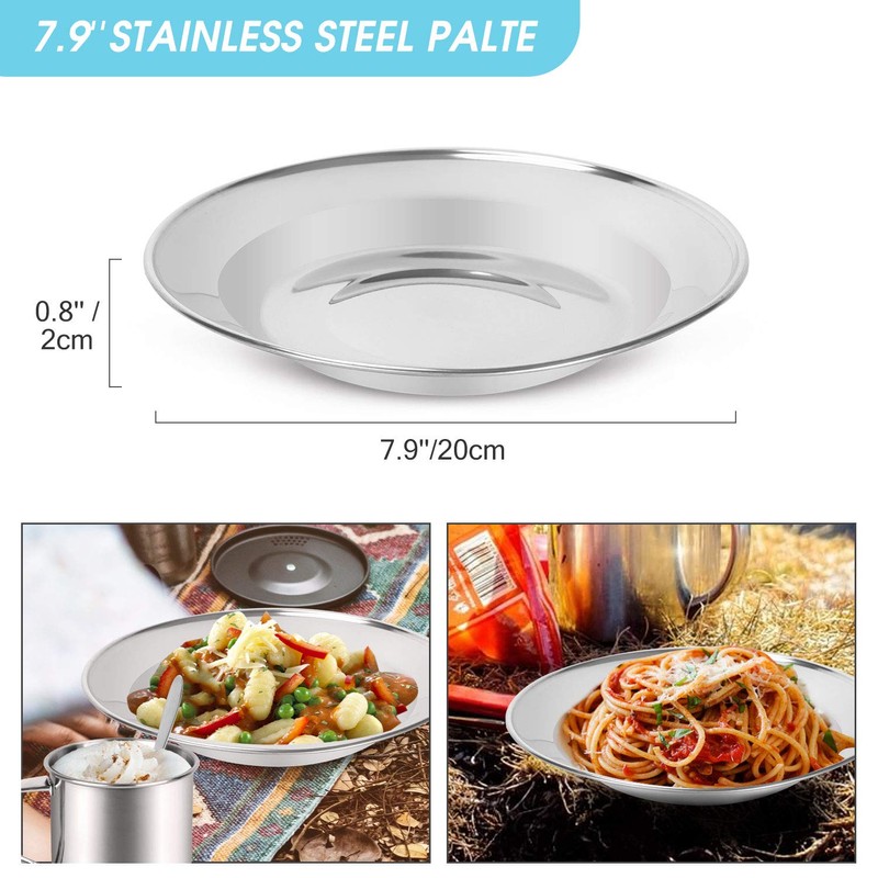 Odoland Camping Cutlery Set - Stainless Steel Tableware Mess Kit