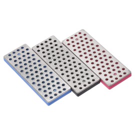 PATIKIL 70mm Extra-Coarse/Coarse/Fine Ski Snowboard Diamond Stone, 3 Pack Ski Edge Sharpener Diamond Edge Files Snowboard Whetstone, Black/Blue/Fuchsia