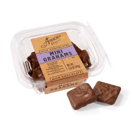 Asher's Chocolates Company, Chocolate Covered Graham Cracker Minis, Made From the Finest Kosher Chocolate, Small Batches, Family Owned Since 1892 (6 oz, Milk Chocolate)