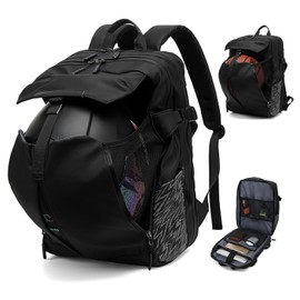 MIHUNTER Motorcycle Backpack, 17'' Laptop Compartment, High-Density Nylon, Adjustable Helmet Holder, Reflective, Waterproof for Outdoor Enthusiasts