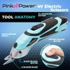Pink Power Electric Fabric Scissors for Crafts, Sewing, Cardboard, Carpet