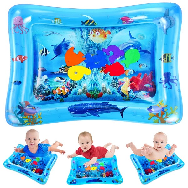 VATOS Baby water mat, water play mat for babies and toddlers toy mat baby 3 6 9 12 months fun children's activity toys sensory toys perfect for newborns activity centre